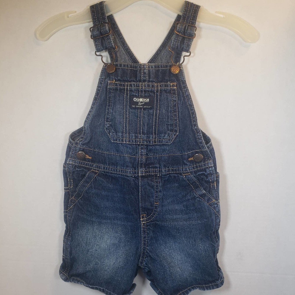 Oshkosh B'gosh Vestbak Denim Carpenter Overalls Shorts 24M